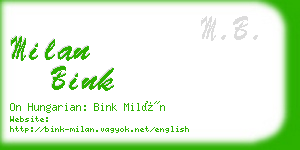 milan bink business card